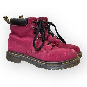 Vintage Dr. Martens 6 Eye Combat Boots in Burgundy/Maroon Womens 7